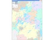 Crow Wing County, MN Wall Map Color Cast Style 2022